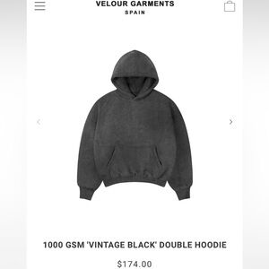 Velour Garments Oversized Black Boxy Hoodie